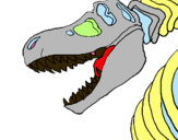 Dibujo Esqueleto tiranosaurio rex pintado por hvvwcwcwdcwc