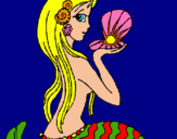 Dibujo Sirena y perla pintado por omarsitis