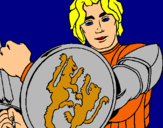 Dibujo Caballero con escudo de león pintado por Lililover