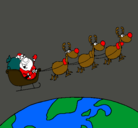 Dibujo Papa Noel repartiendo regalos 3 pintado por usdfthcg