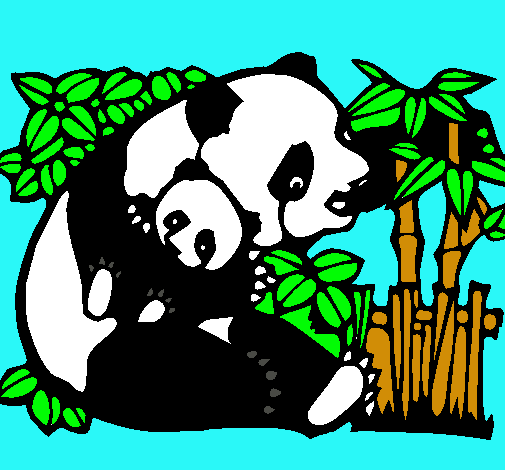 Dibujo Mama panda pintado por chiclebomb