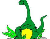 Dibujo Diplodocus sentado pintado por ALE2004