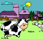 Dibujo Vaca en la granja pintado por alyson