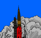 Dibujo Lanzamiento cohete pintado por aninimi