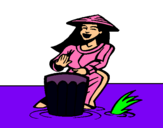 Dibujo Mujer tocando el bongó pintado por ZORITA