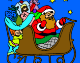 Dibujo Papa Noel en su trineo pintado por Marina8
