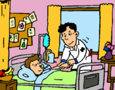 Dibujo Niño hospitalizado pintado por AriRM