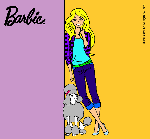 Barbie con cazadora de cuadros