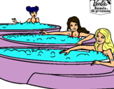 Dibujo Barbie y sus amigas en el jacuzzi pintado por bicha18