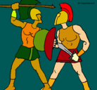 Dibujo Lucha de gladiadores pintado por cleas