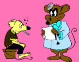 Dibujo Doctor y paciente ratón pintado por cfgbgdggg