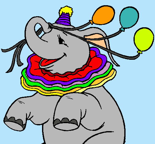 Elefante con 3 globos