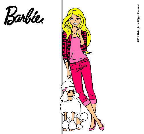 Barbie con cazadora de cuadros