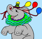 Dibujo Elefante con 3 globos pintado por tkm-c-k-j