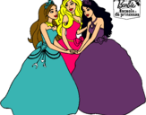 Dibujo Barbie y sus amigas princesas pintado por lVale23