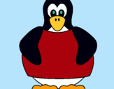 Dibujo Pingüino pintado por mimo