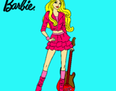 Dibujo Barbie rockera pintado por azulito