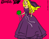 Dibujo Barbie vestida de novia pintado por evaristo