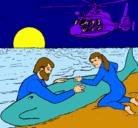 Dibujo Rescate ballena pintado por Pocos