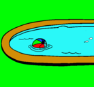 Dibujo Pelota en la piscina pintado por eugenia