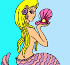 Dibujo Sirena y perla pintado por roci_wapit