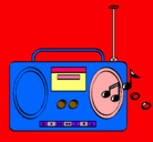 Dibujo Radio cassette 2 pintado por c3po