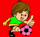 Dibujo Chico jugando a fútbol pintado por ROGLIO