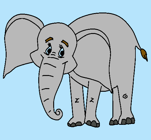 Dibujo Elefante feliz pintado por SILVIASINGLA