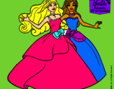 Dibujo Barbie y su amiga súper felices pintado por gfdtrrsd