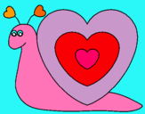 Dibujo Caracol corazón pintado por malka