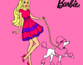 Dibujo Barbie paseando a su mascota pintado por chccalita