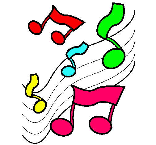 Dibujo Notas en la escala musical pintado por sardanes