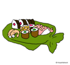 Dibujo Sushi pintado por olgfinder