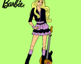 Dibujo Barbie rockera pintado por aslin