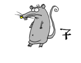 Dibujo Rata pintado por sarama