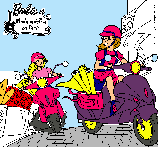 Barbie y su amiga en moto