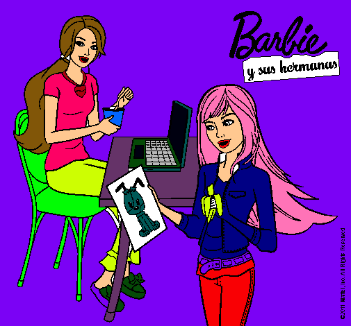 Barbie y su hermana merendando