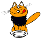 Dibujo Gato comiendo pintado por hyhfgfiutyf