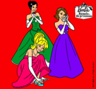 Dibujo Barbie y sus amigas vestidas de gala pintado por lara280202
