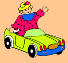 Dibujo Muñeca en coche descapotable pintado por xxxxxxxxxxxx