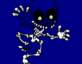 Dibujo Esqueleto contento 2 pintado por fefea