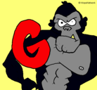 Dibujo Gorila pintado por eliwiis
