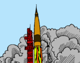 Dibujo Lanzamiento cohete pintado por mikilo