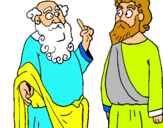 Dibujo Sócrates y Platón pintado por cassssssssss
