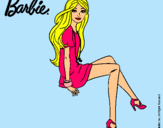 Dibujo Barbie sentada pintado por vaaaaaaa