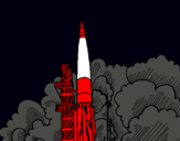 Dibujo Lanzamiento cohete pintado por pmpm