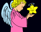 Dibujo Ángel y estrella pintado por 060744