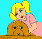Dibujo Niña abrazando a su perro pintado por carmencia 