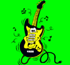 Dibujo Guitarra eléctrica pintado por eeeeeeeeeeee