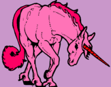 Dibujo Unicornio bravo pintado por yegua